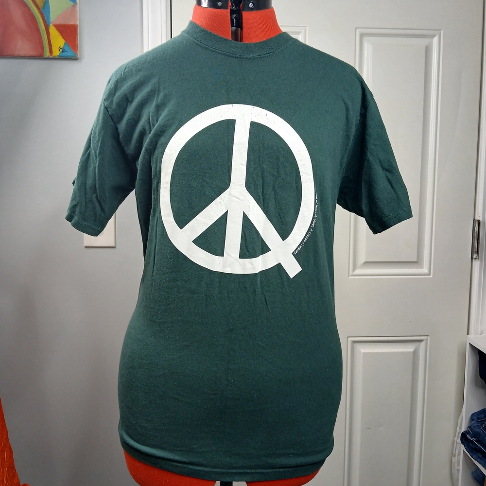 Green Peace Symbol Short Sleeve Tee
